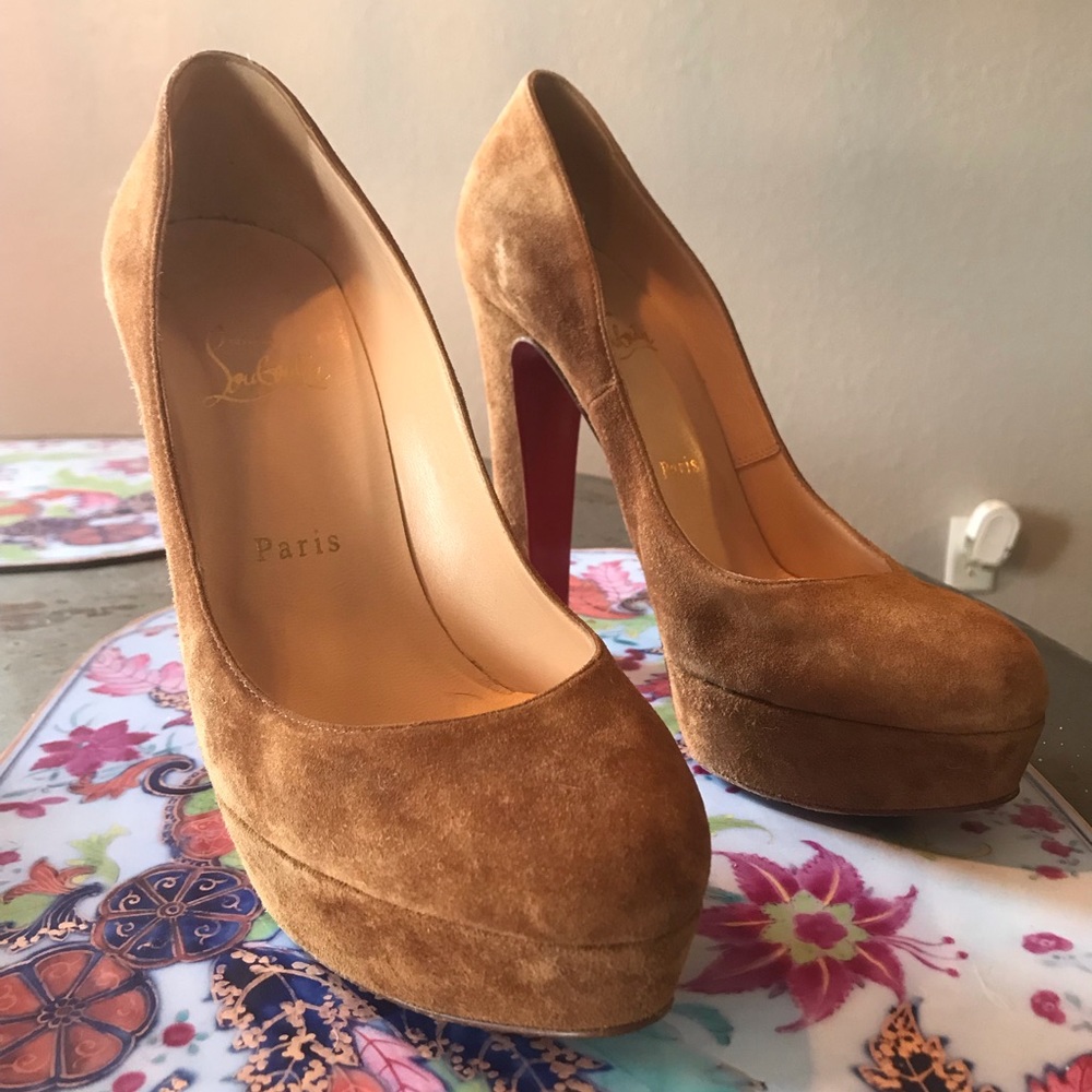 Christian Louboutin Camel Suede Pumps
